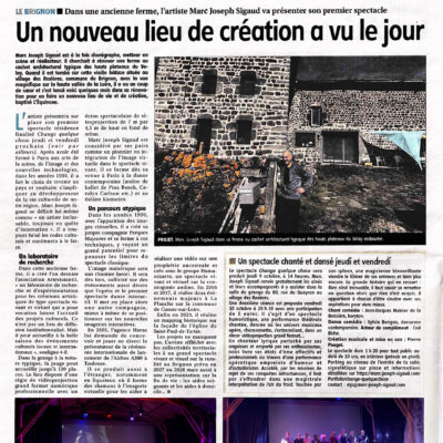 L'equinoxe43 nouveau lieu de résidence de création Marc Joseph SIGAUD