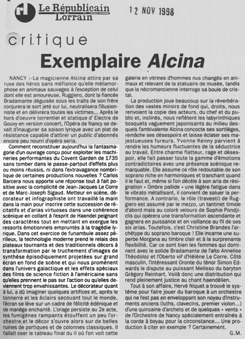 Une première: un décor numérique de Marc Joseph SIGAUD pour l’opéra Alcina de Haendel à Nancy Opera