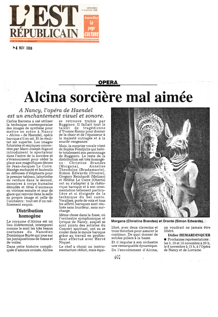 Une première: un décor numérique de Marc Joseph SIGAUD pour l’opéra Alcina de Haendel à Nancy Opera